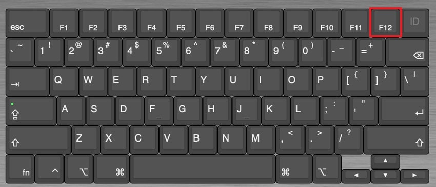 press f12 on keyboard