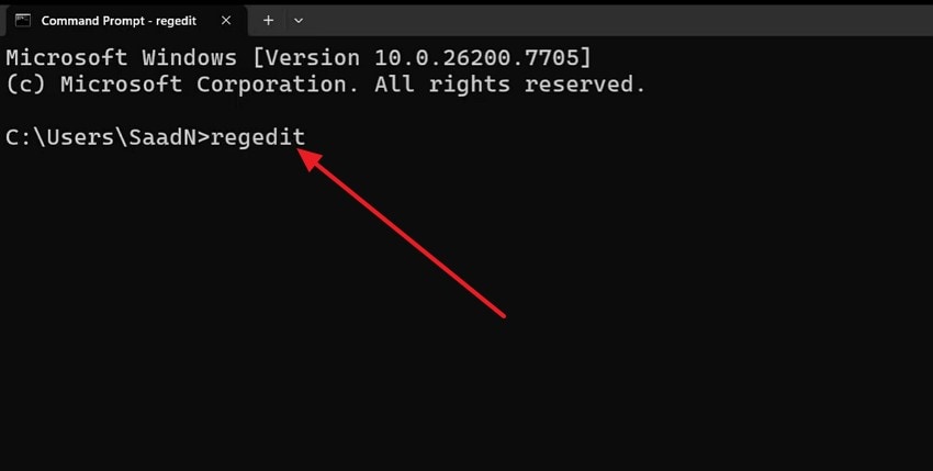 open registry from command prompt