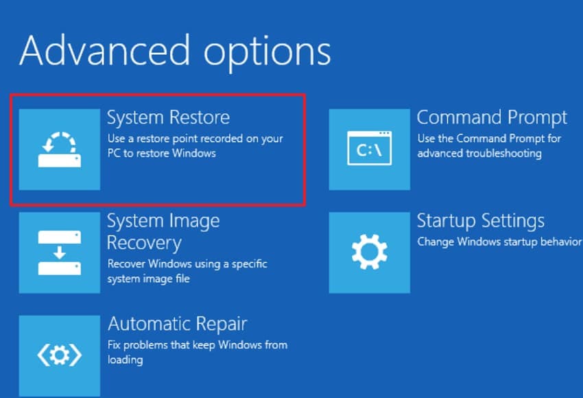 system restore