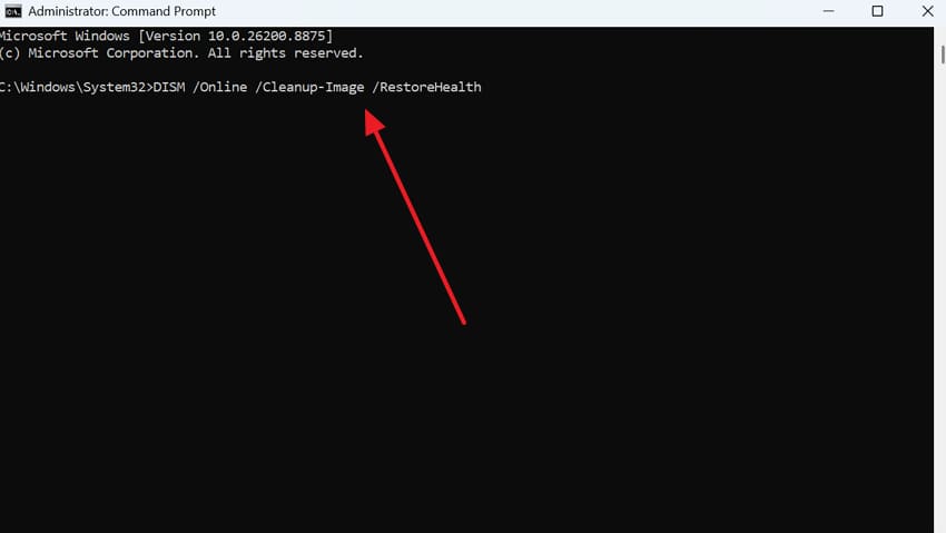 run dism command
