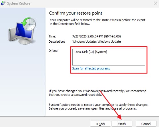 restore windows pc