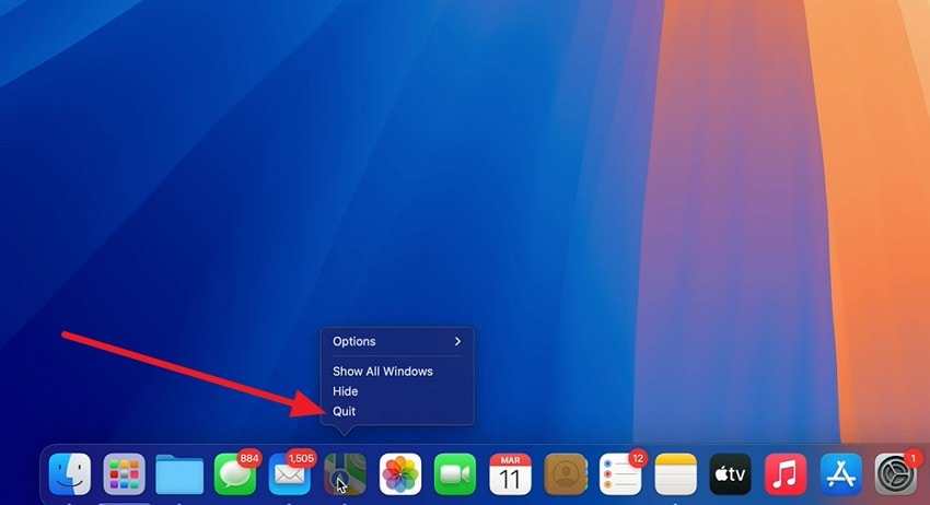 quit apps accessing drive