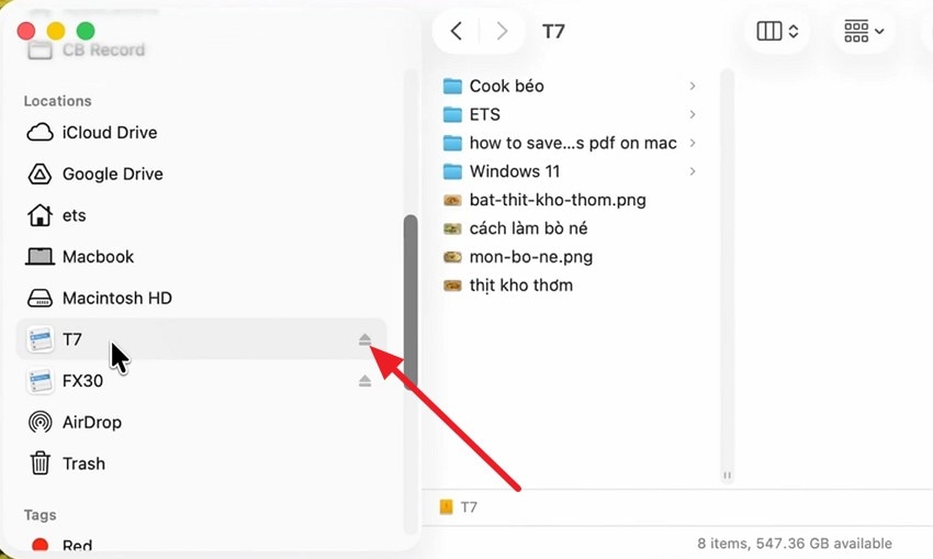 safely eject drive in finder