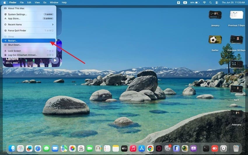 restart mac from apple menu