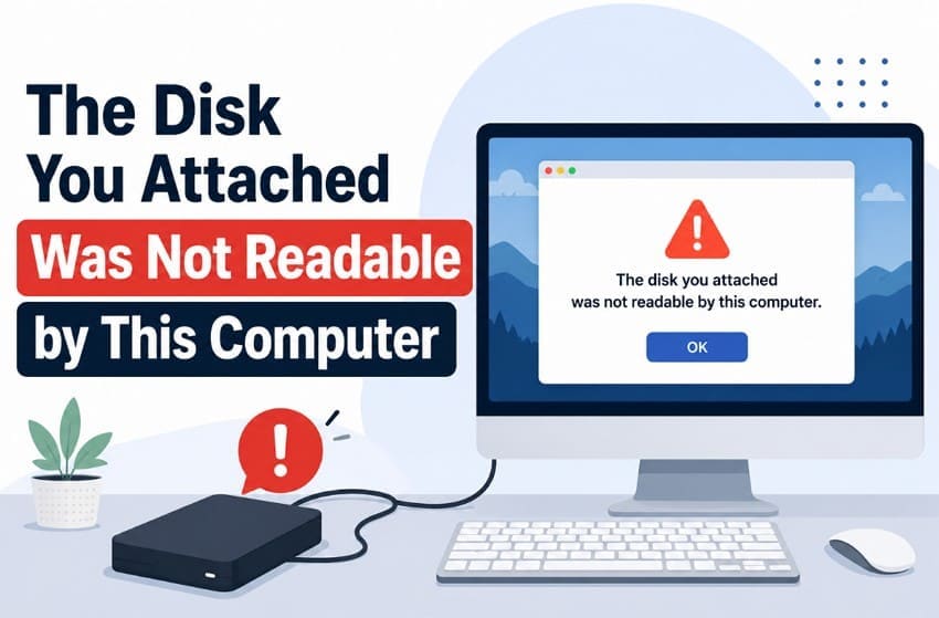 The Disk You Attached Was Not Readable by This Computer Mac: 8 Fixes