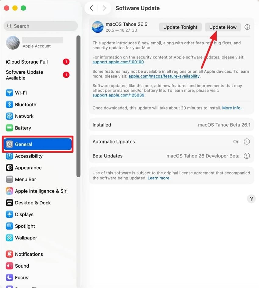 install available macos update