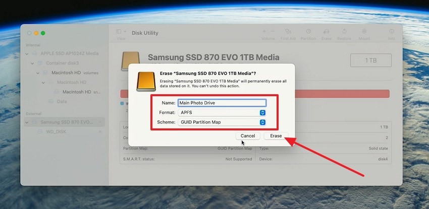 choose disk format and scheme