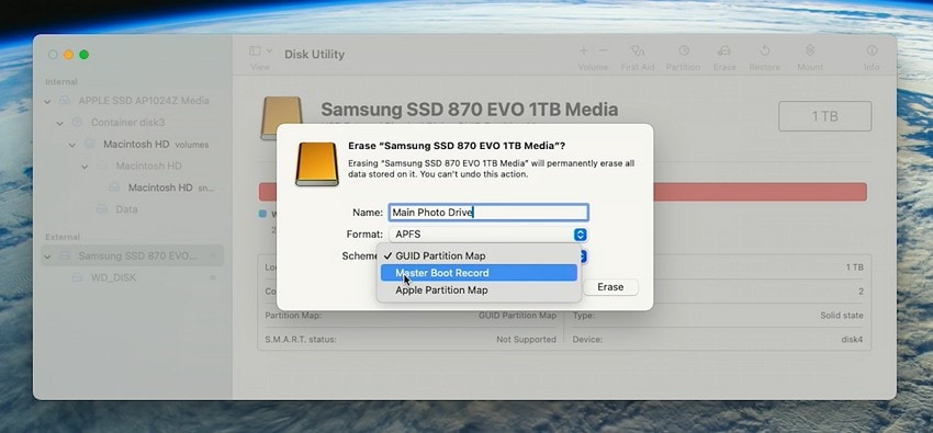 choose disk partition scheme