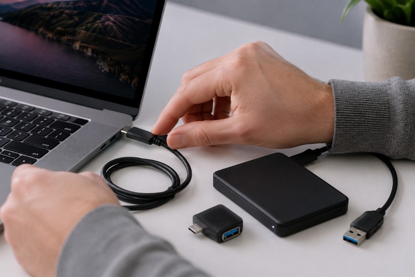 connect external drive to mac