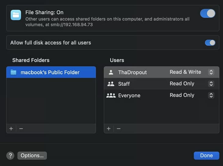 file transfer feature mac