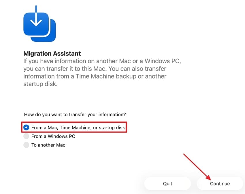 access mac migration assistant