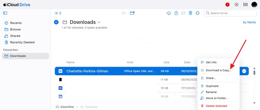 recover files from icould drive