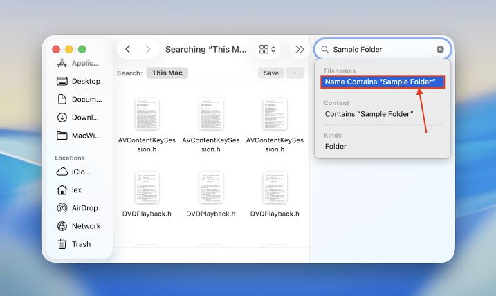 finder search across the whole mac