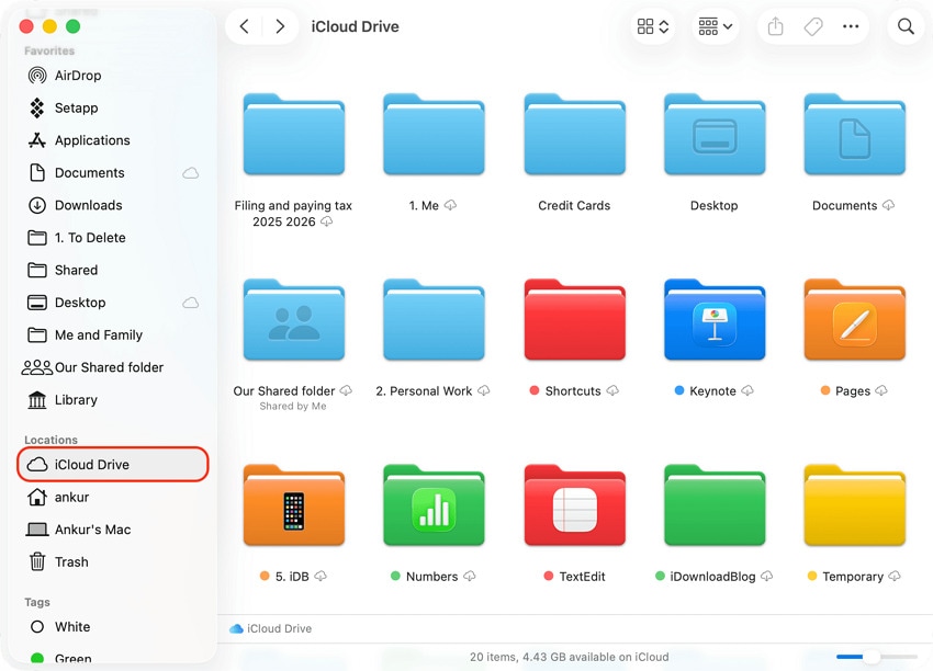 check icloud synced storage