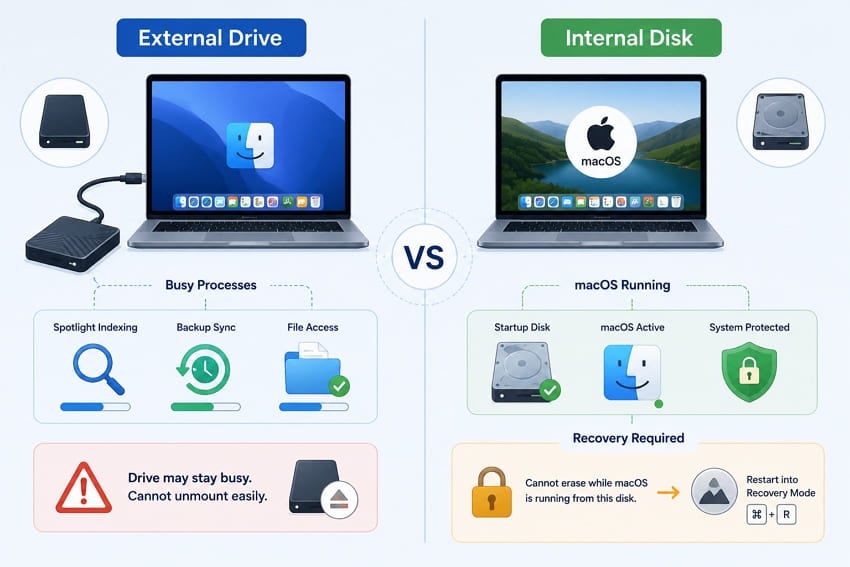 external and internal disk differences