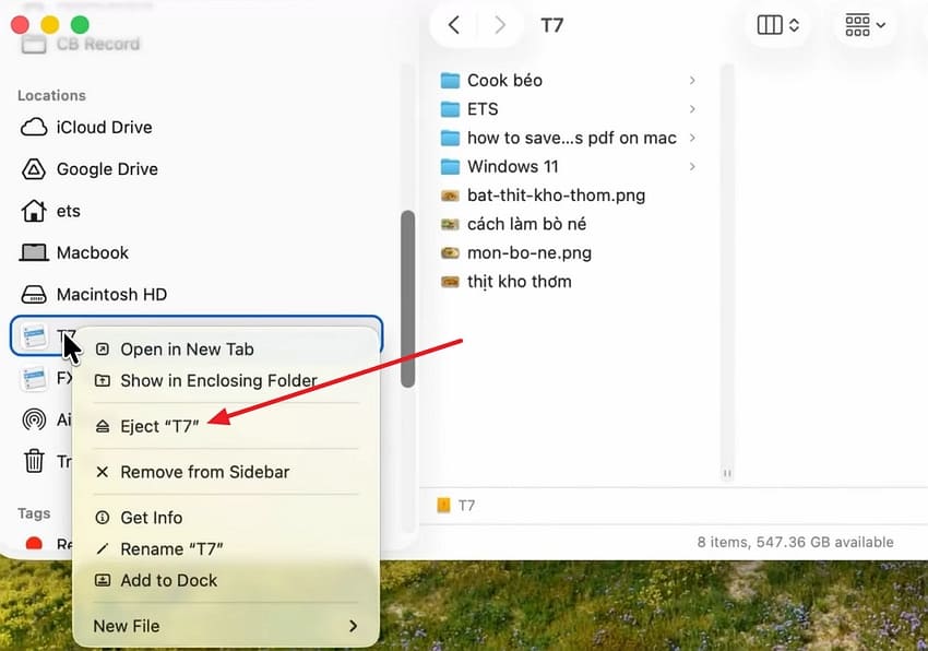 external drive ejected through finder
