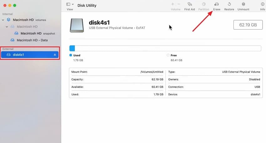 physical drive erase disk utility