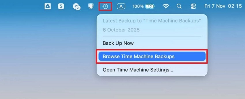 access time machine backup