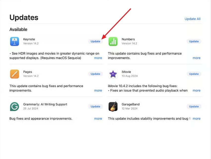 update installed mac applications
