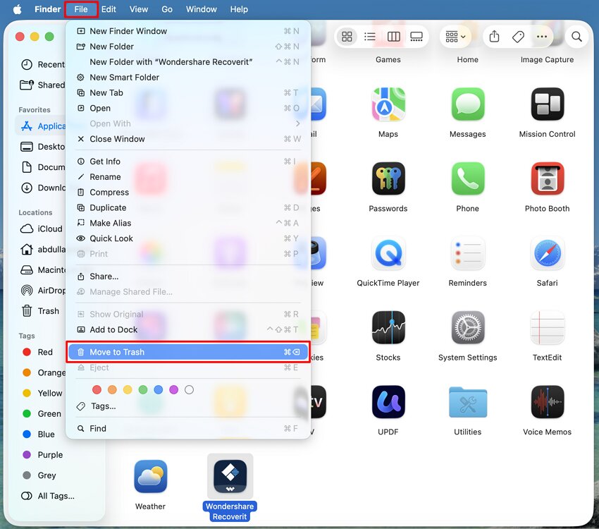 remove problematic mac application