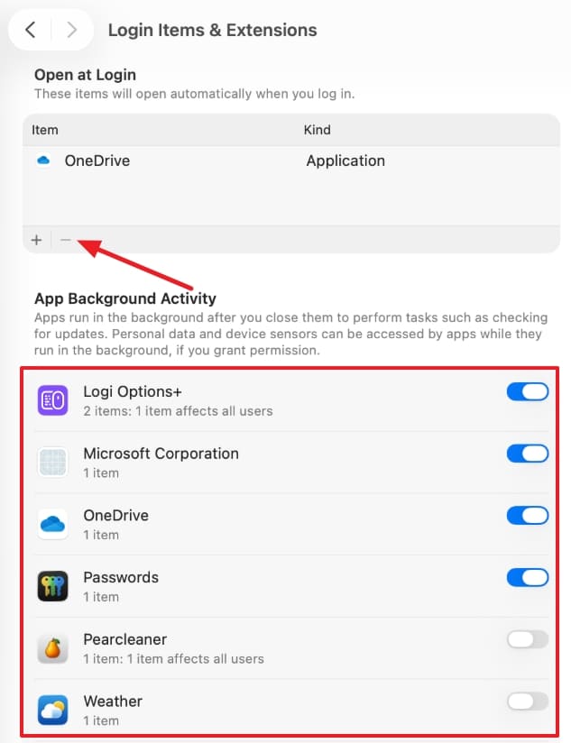 manage startup background applications