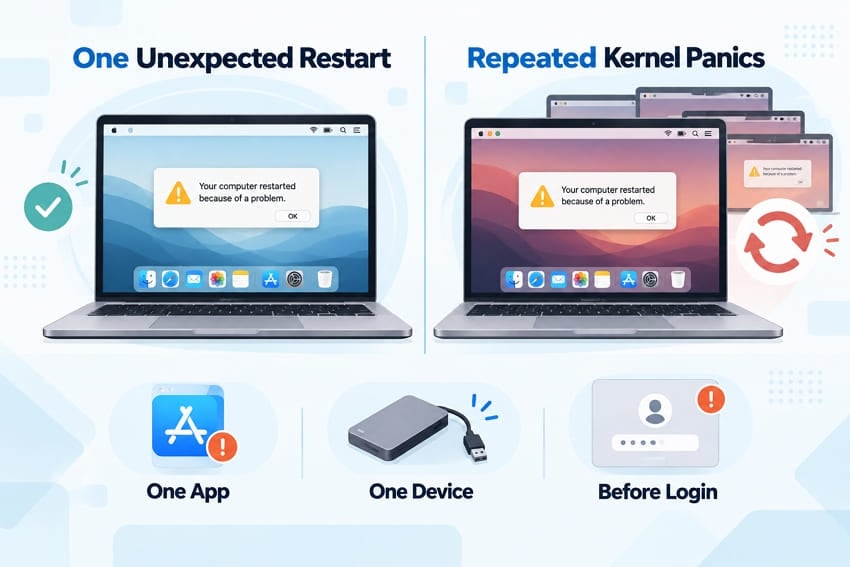 single restart vs repeated panics