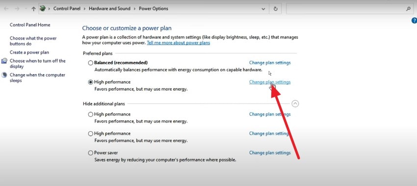 change plan settings
