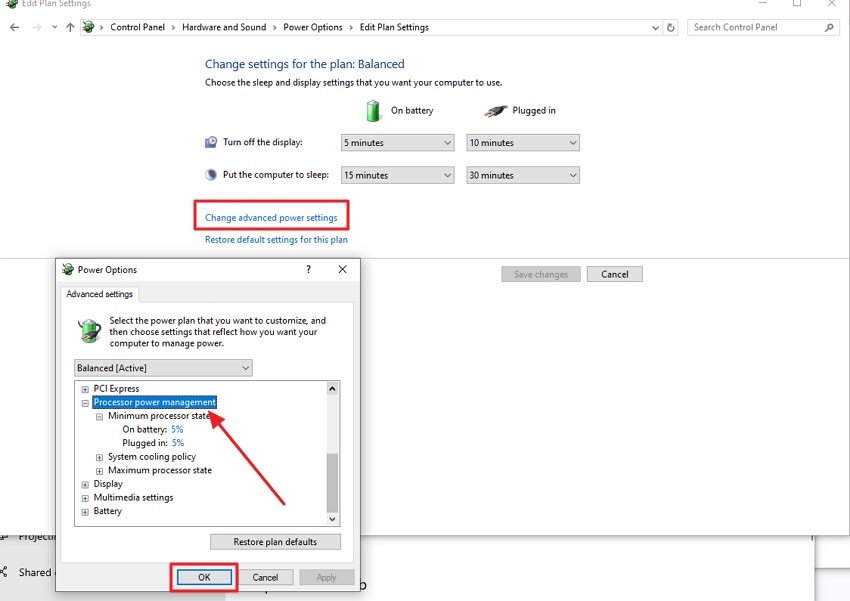 processor power management option