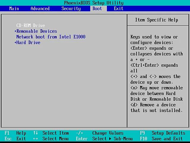 configure o computador para inicializar a partir do cd rom