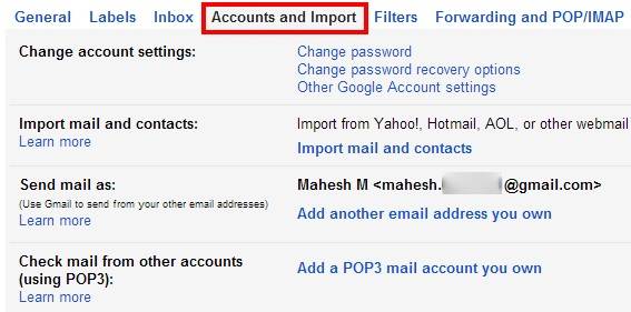 cara menghapus akun Gmail-accounts and import