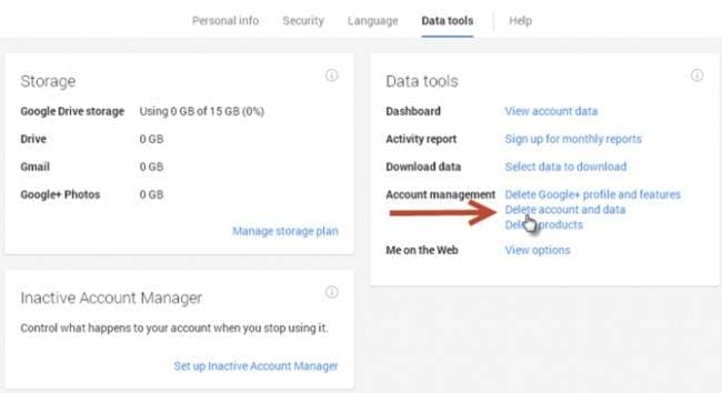 how to delete a Gmail account-delete account and data