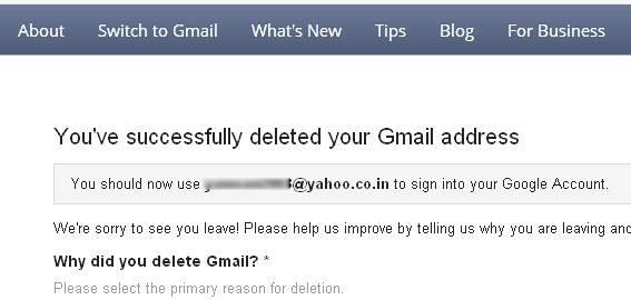 วิธีลบบัญชี Gmail - ทำการลบบัญชีสำเร็จ