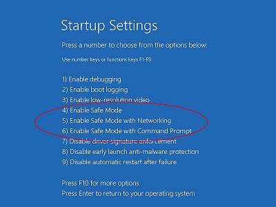get to Enter Safe Mode in Windows 10 step 6