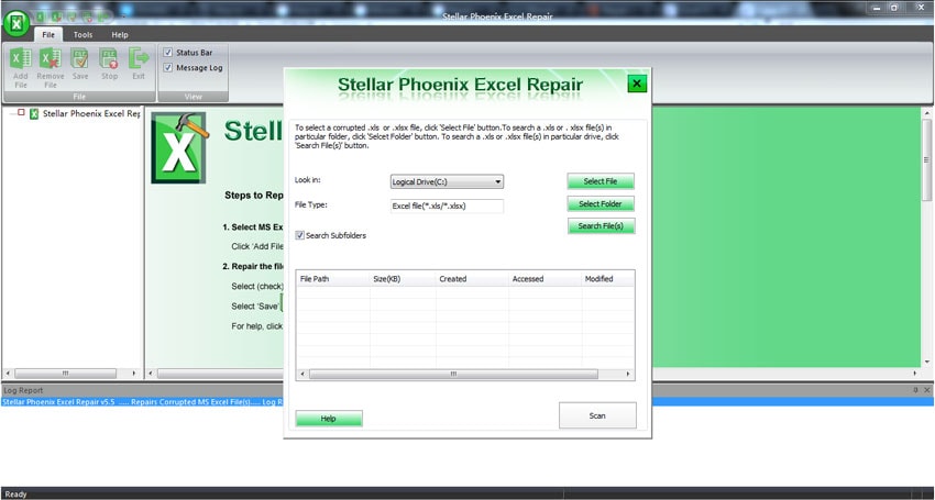 repair MS Excel files step 1