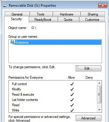 remove Write Protection from read only flash drive via disk security