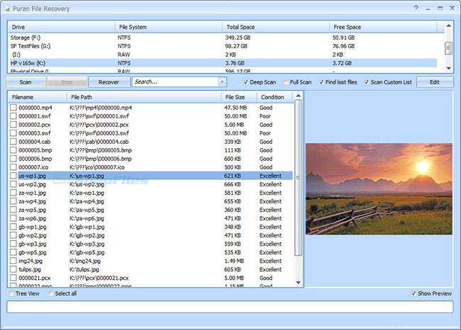 kostenlose SD-Karten Datenrettungssoftware -Puran File Recovery
