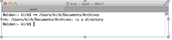Dateien/Ordner mit der Befehlszeile auf dem Mac löschen