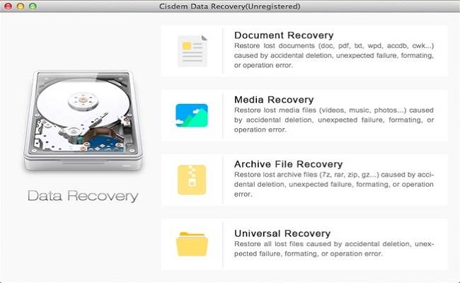 Software Gratuito para Recuperar Datos de Mac-Cisdem DataRecovery para Mac