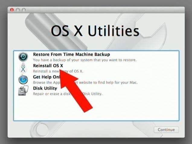 Restore Mac with the help of Recovery HD-install mac os x