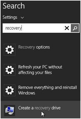 Wiederherstellung von Windows 8 mit einem USB-Wiederherstellungslaufwerk