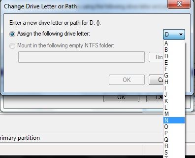 tentukan huruf drive baru untuk hard drive eksternal WD