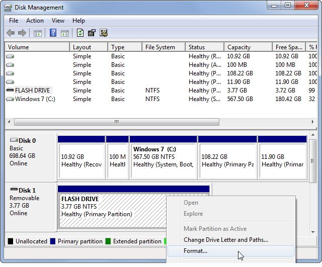 Windows disk management