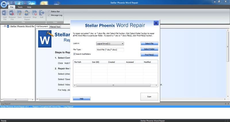 recover text from damaged word file step 1