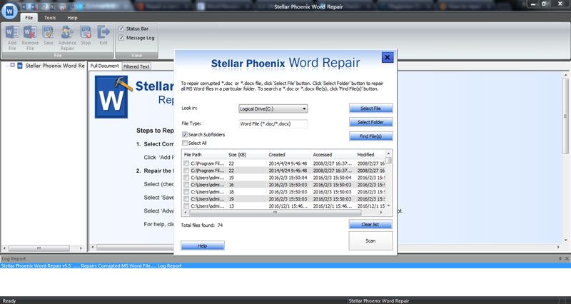recover text from damaged word file step 2