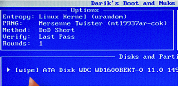 DBAN to secure erase hard drive