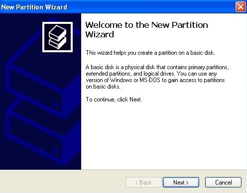 create windows xp boot partition step 4