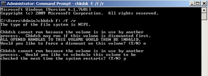 fix hard drive problems with command prompt step 2