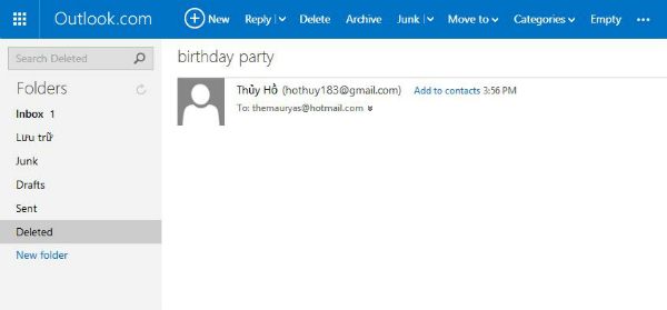 pulihkan email dari folder sampah hotmail