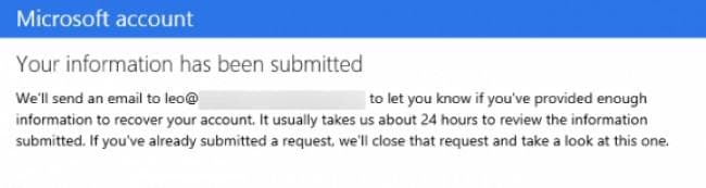 hotmail info submitted