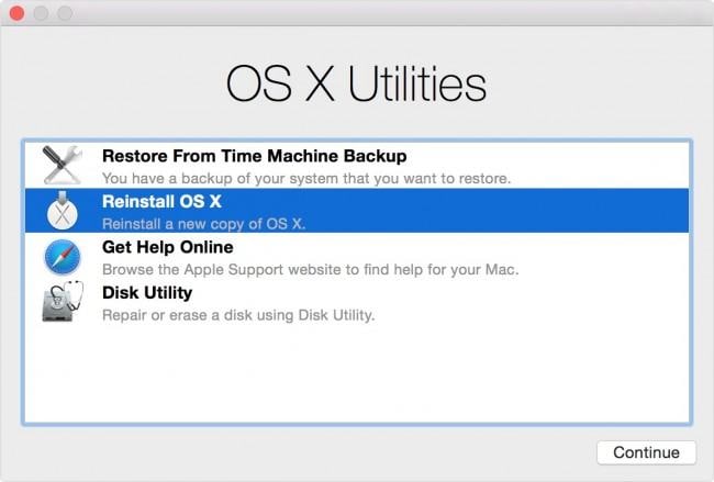 Restaurar al Mac a su Configuración de Fábrica